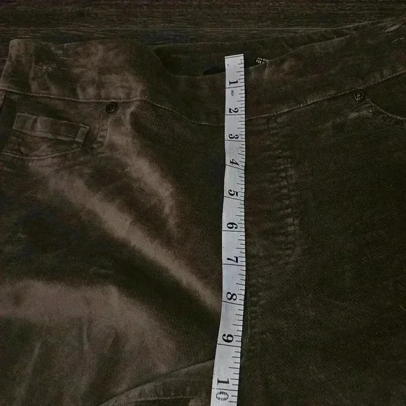 Diane Gilman DG2 Brown Pullon Velvet Wide Leg Pants Sz PM - Picture 9 of 11